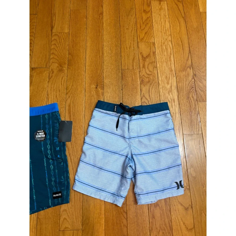 Hurley Boys Board Shorts Bundle 2pk Midnight Tropical Stripe Size 8 & 10 NWT